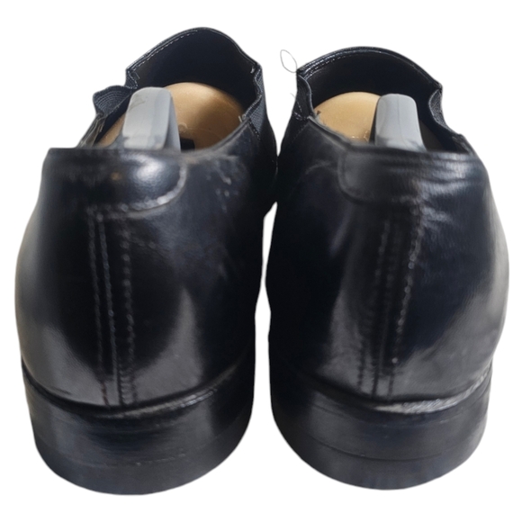 Madison Cap Toe Slip On Shoes/Black Leather Dress Shoes 10.5D - Picture 5 of 10